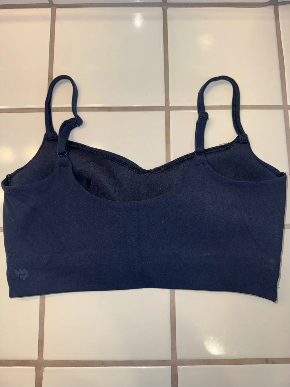 All In Motion Navy Ruched Bralette with Adjustable Straps - Picture 2 of 5